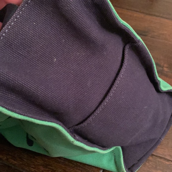 Kate Spade ♠️ BABY tote in green and navy blue cotton canvas EUC - Picture 12 of 14